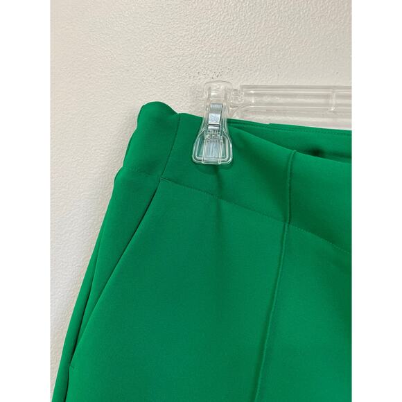 Rachel Zoe Kelly Green Pintuck Straight Leg Ankle Pants Sz 12 Pull On Career - Picture 4 of 5